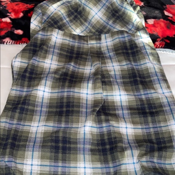 Green plaid button up - Picture 2 of 2